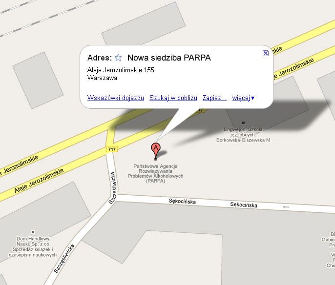 Tu szukaj na mapie Warszawy